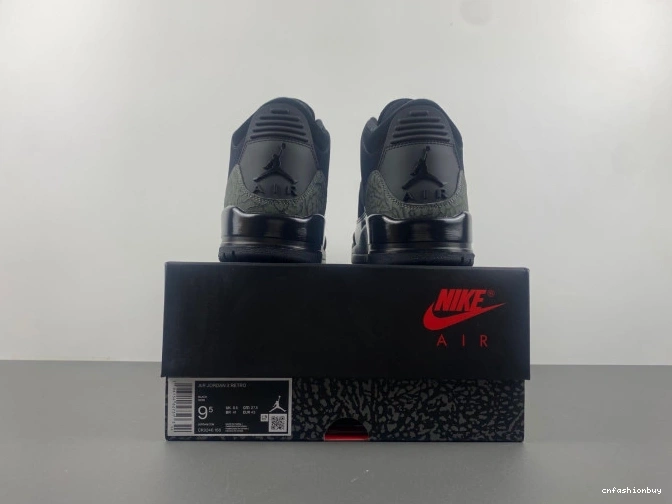 Retro CK9246-168 Jordan Air 3 Black Cat 1024